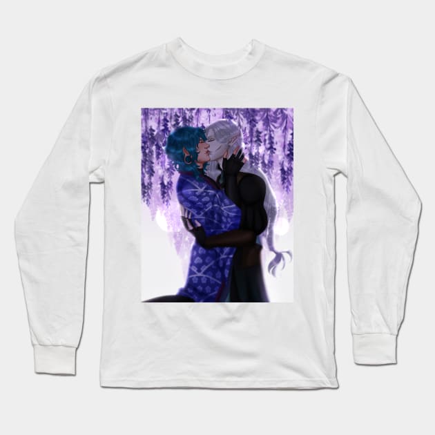 First Kiss Long Sleeve T-Shirt by Ryuu Art